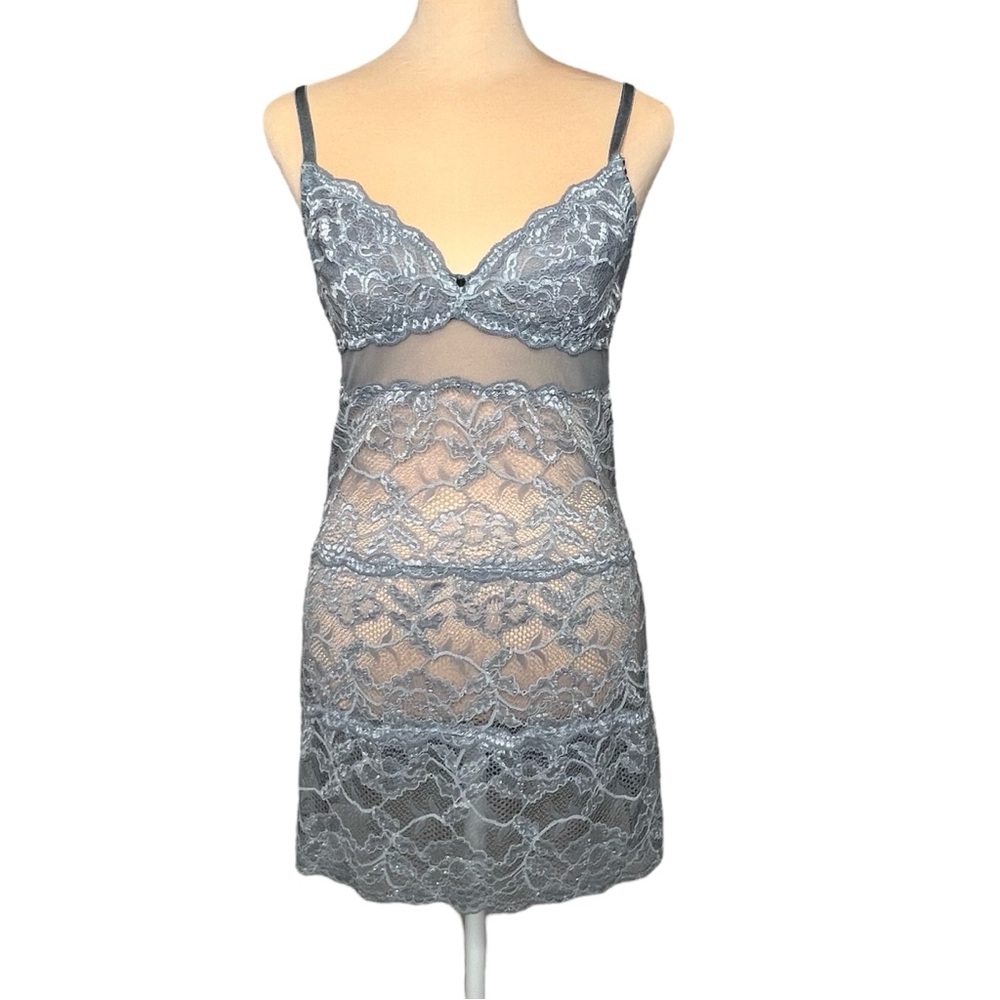 CLO Intimo Babydoll Chemises Slip Dress M Sheer Stretch Lace Mesh Fairy Grunge